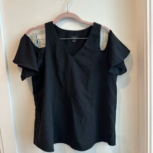 Women's Black Cold Shoulder Top